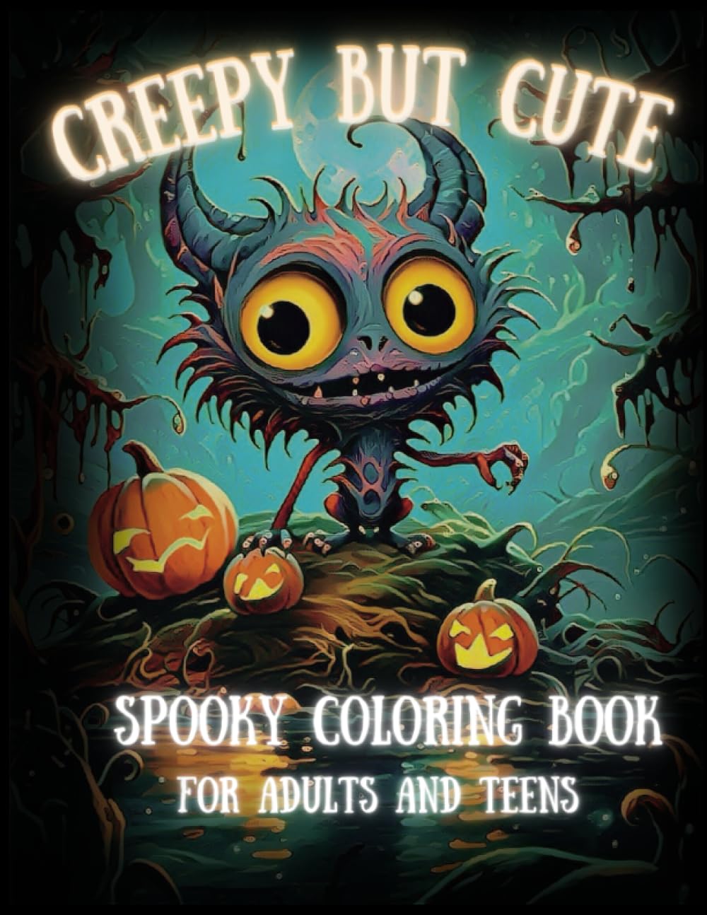 Creepy But Cute Spooky Coloring Book for adults and teens,: over 50 Adorable Creatures to color for Stress Relief and Relaxation!