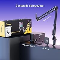 Vista 9 de MAONO Micrófono USB para juegos, Micrófono condensador con cancelación de ruido con silencio, ganancia, monitoreo, micrófono de brazo de boom