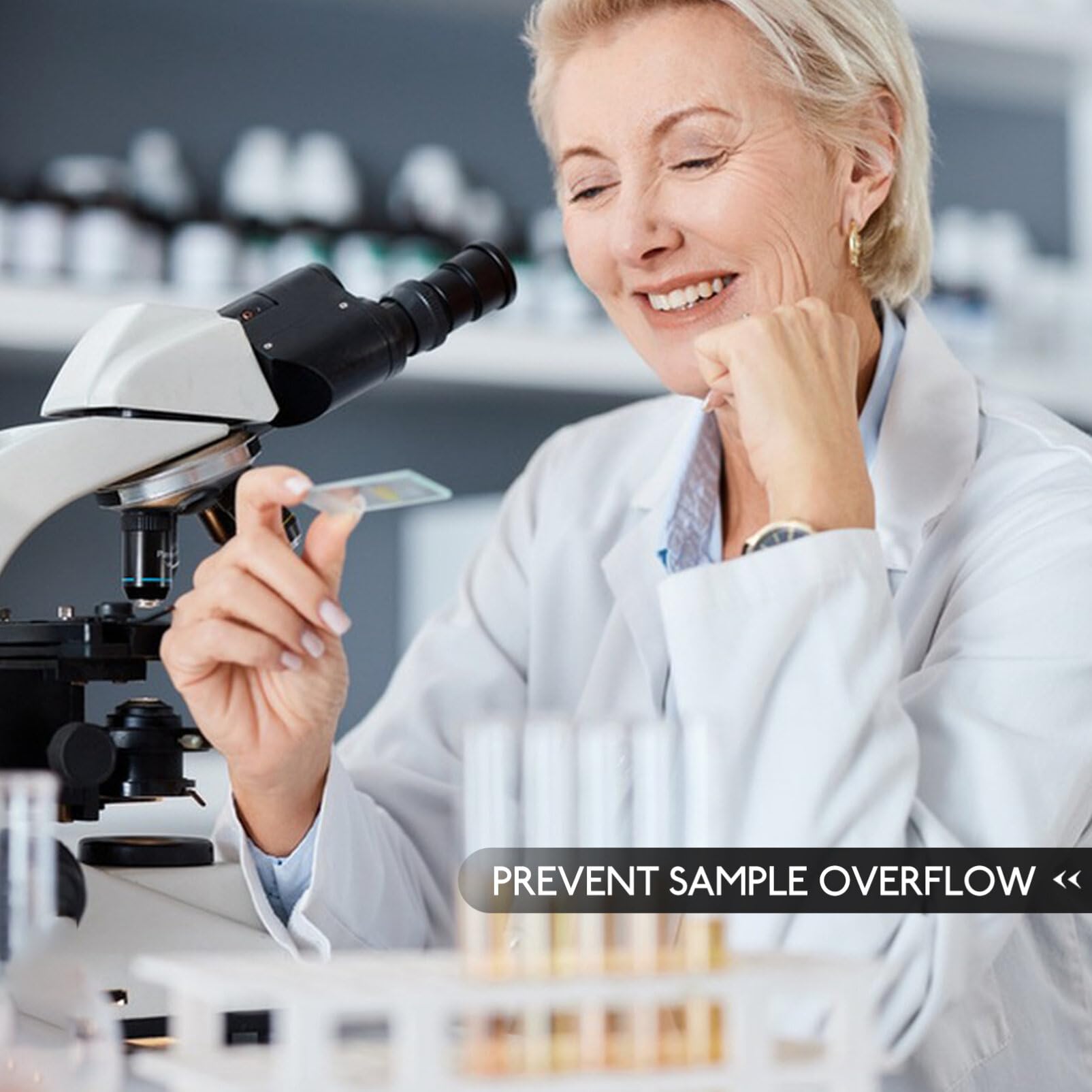 Healvian 50 Pcs portaobjetos de Vidrio Accesorios para microscopio Kit de preparación de portaobjetos para Espalda microscopios portaobjetos de Laboratorio cóncavo Diapositivas