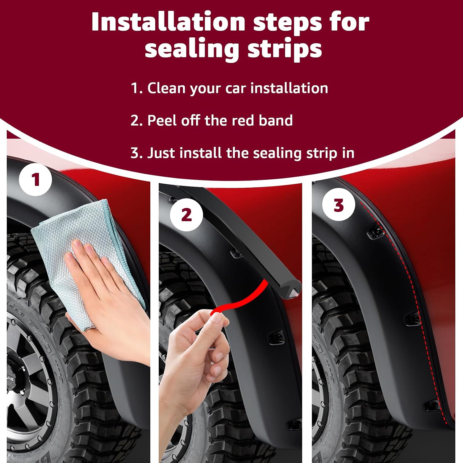 33ft Fender Flare Edge Trim - Universal T-Style Rubber Seal for Car, Truck, SUV, Van Wheel Wells with Automotive Adhesive Tape