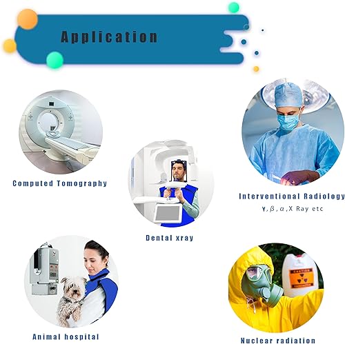 Miniatura 3 de SHINRAY Delantal de plomo de 0.5 mmpb para rayos X con cuello de escudo tiroideo, escudo de radiación, chaleco de rayos X de plomo,