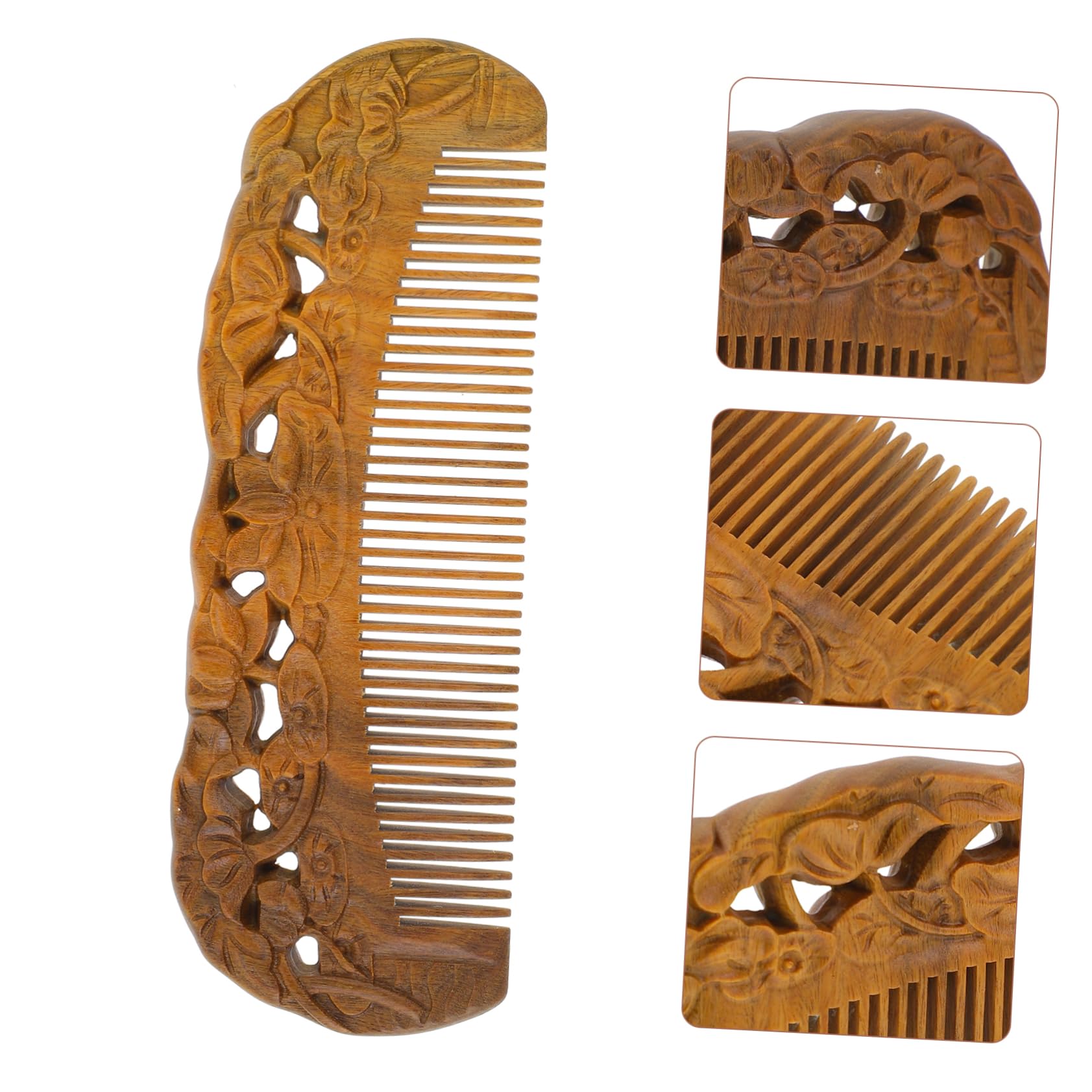 Didiseaon 3 Peines Decorativos Y Elegantes De Madera Natural Sin Enganches Sin Estática Sin Frizz Para Cabello Y Grueso.