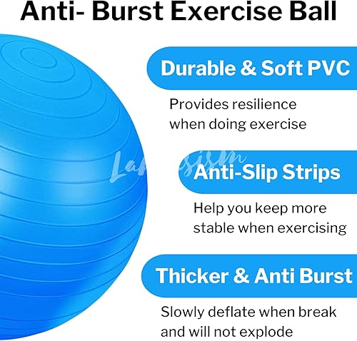 Miniatura 3 de Juego de equipo de batería cardiovascular  Pelota de ejercicio de 26 pulgadas con bomba y palos de batería cardiovasculares con empuñaduras