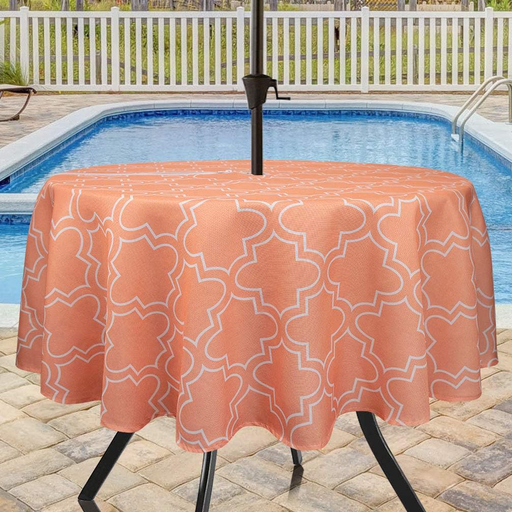 Eforcurtain Modern Geometric Floral Outdoor Fabric Table