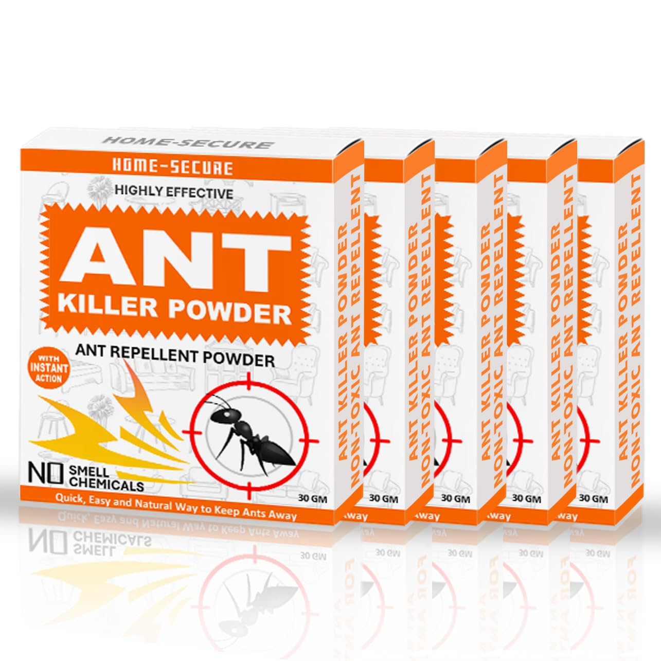 Home-Secure Ant Repellent For Home |Ant Killer Powder| Non-Toxic, Smell Free, Long Lasting | Eco-Friendly Repellent Spray Kills Ant-Pack of 5 (B0DC7581LH) Amazon Price History, Amazon Price Tracker
