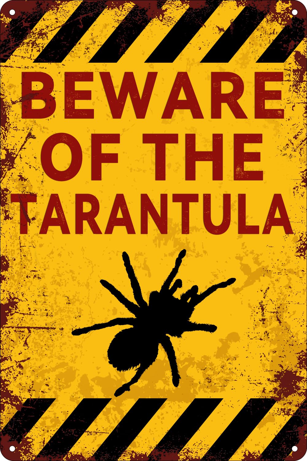 FJQWKLF Vintage Metal Tin Signss Beware Of The Tarantula Signs Retro Funny Warning Notice Sign Wall Art Decor Plaque For Home Farm Garden Backyard Patio Outdoor Decorative Sign 8X12Inch In