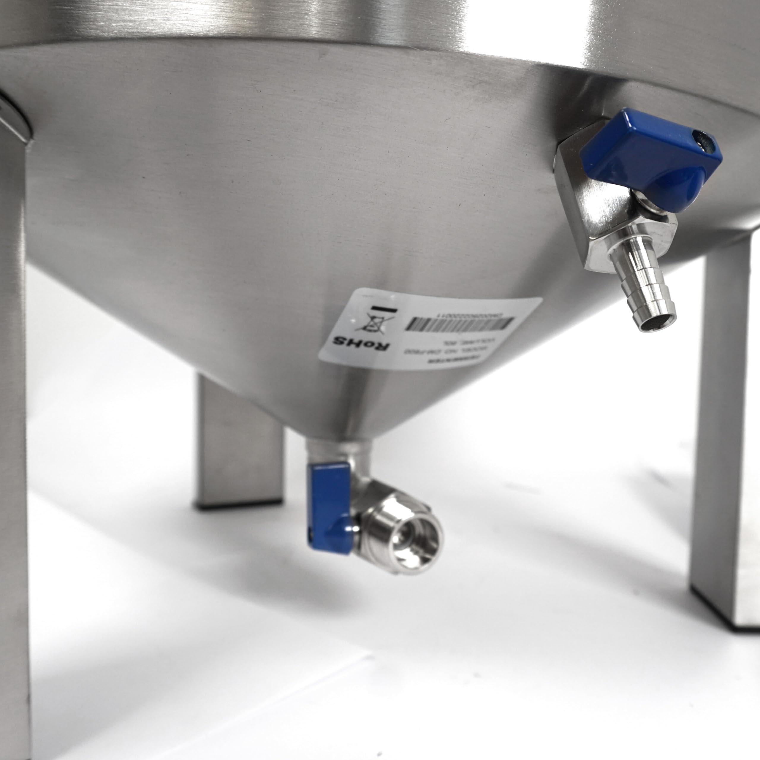 Edelstahl Gärbehälter Gärtank Fermenter 60 Liter mit Isolier-Mantel | konischer Boden-Restauslauf, Gärröhrchen, Innen-Thermometer, Hefe-Vergärung bei Wein, Bier, Most Saft-Fermentation