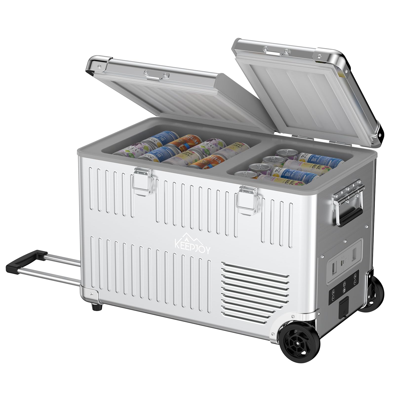 Amazon.co.jp: KEEPJOY アルミ製 車載冷蔵庫 40L ポータブル