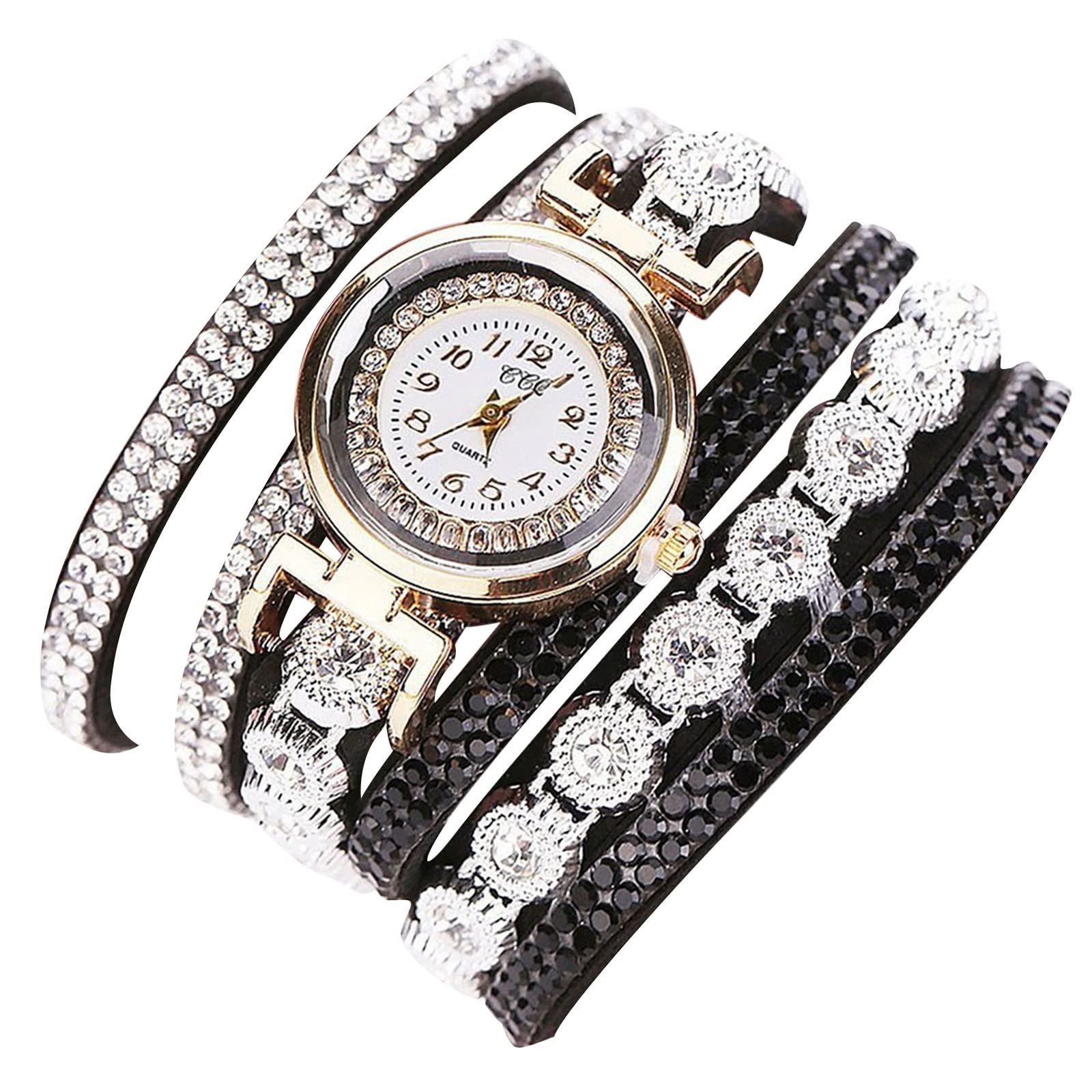 Womens Watches for Small Wrists Women Fashion Casual Analog Quartz Women Watch Bracelet Watch Velvet Strap with Diamond Winding Bracelet Watch for Women