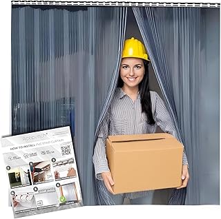 Clear PVC Smooth Plastic Strip Door Curtain Kit Standard 36x80 '' Waterproof Commercial Walk in Freezers Warehouse Garage Hurricane Shutters Gate Overlap Clean Room Heavy Duty Vinyl AP1173