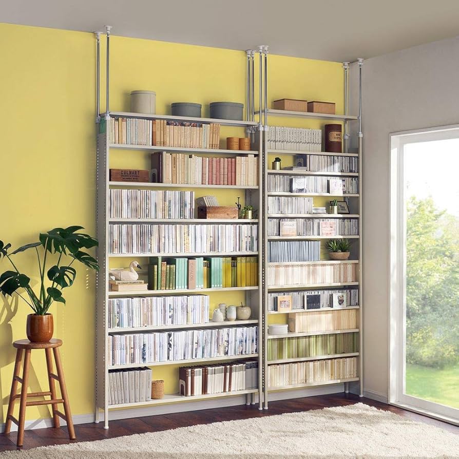 Amazon｜ディノス 本棚 ラック シェルフ 突っ張り収納 たっぷり