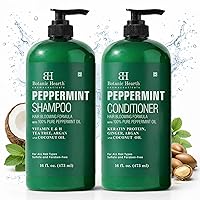 Vista 9 de BOTANIC HEARTH - Juego de champú y acondicionador de aceite de menta Fórmula de crecimiento del cabello con queratina Combate la pérdida