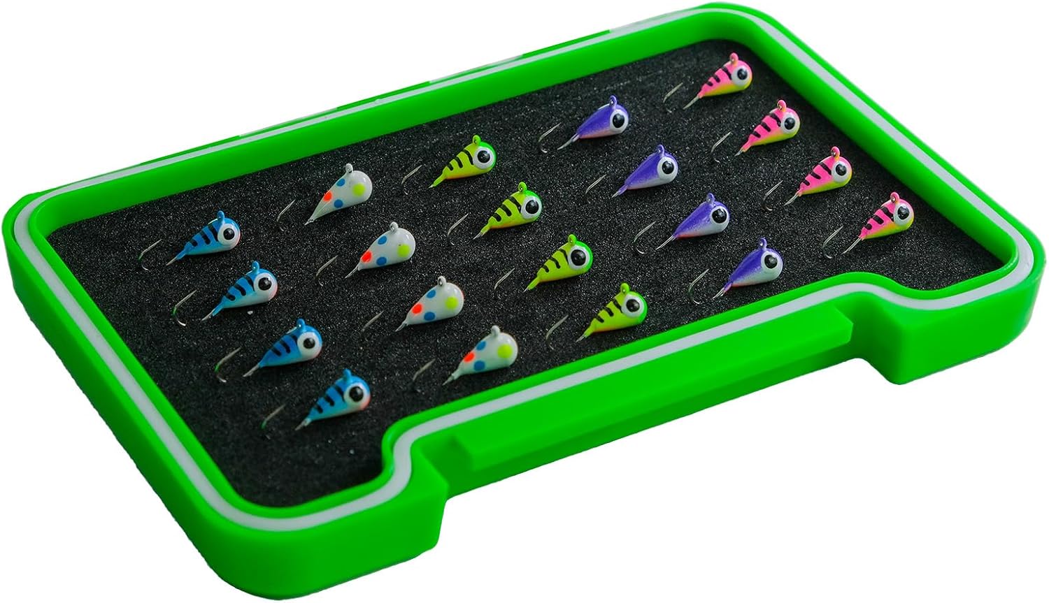 Tungsten 4 Anglers-97% Pure Tungsten Assorted Ice Jigs Set with 5mm 1/16oz #12 | 20 Pcs with Waterproof Case |Tear Drop Fishing Lures for Perch, Sunfish, Blue Gill, Lake Herring, White Fish, Walleye