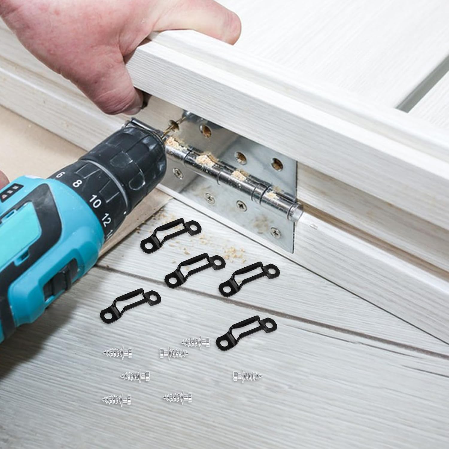 OUNONA Hidden Screw Connectors for Laminate Cabinets, Manganese Steel