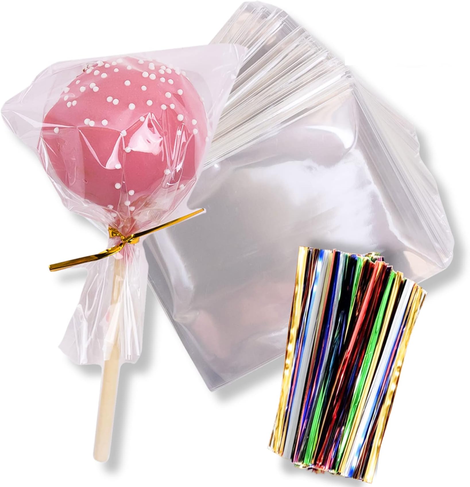 200 Pack Clear Cellophane Bags for Favors - Transparent Goodie Bags for Birthday Party, 3x4 Inch Clear Bags with 5-Inch Twist Ties - Candy, Treat, Cookie Bags for Gift Giving