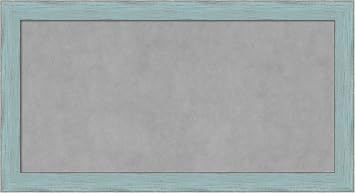 Amanti Art Blue Framed Magnetic Board, 26x14, Country Rustic Office Decor