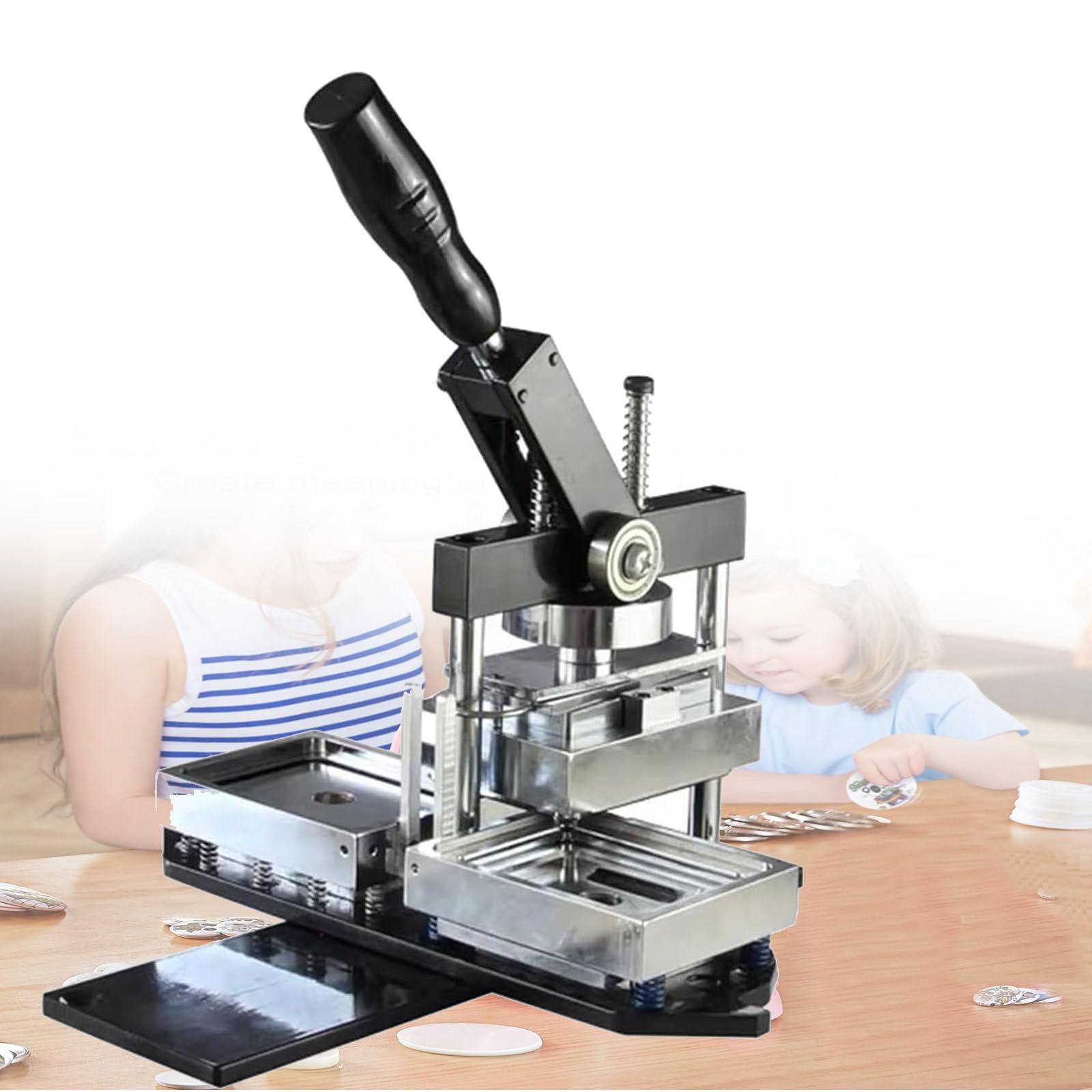JYBNBBE Badge Maker Machine for Fridge Magnets, DIY Button Badge Making Kit,with Photo Magnet Capacity