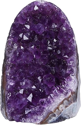 AMOYSTONE Racimo de cuarzo amatista natural, 1-2 libras, piedra de cristal de grado A, color morado, pulido irregular para decoración del hogar de