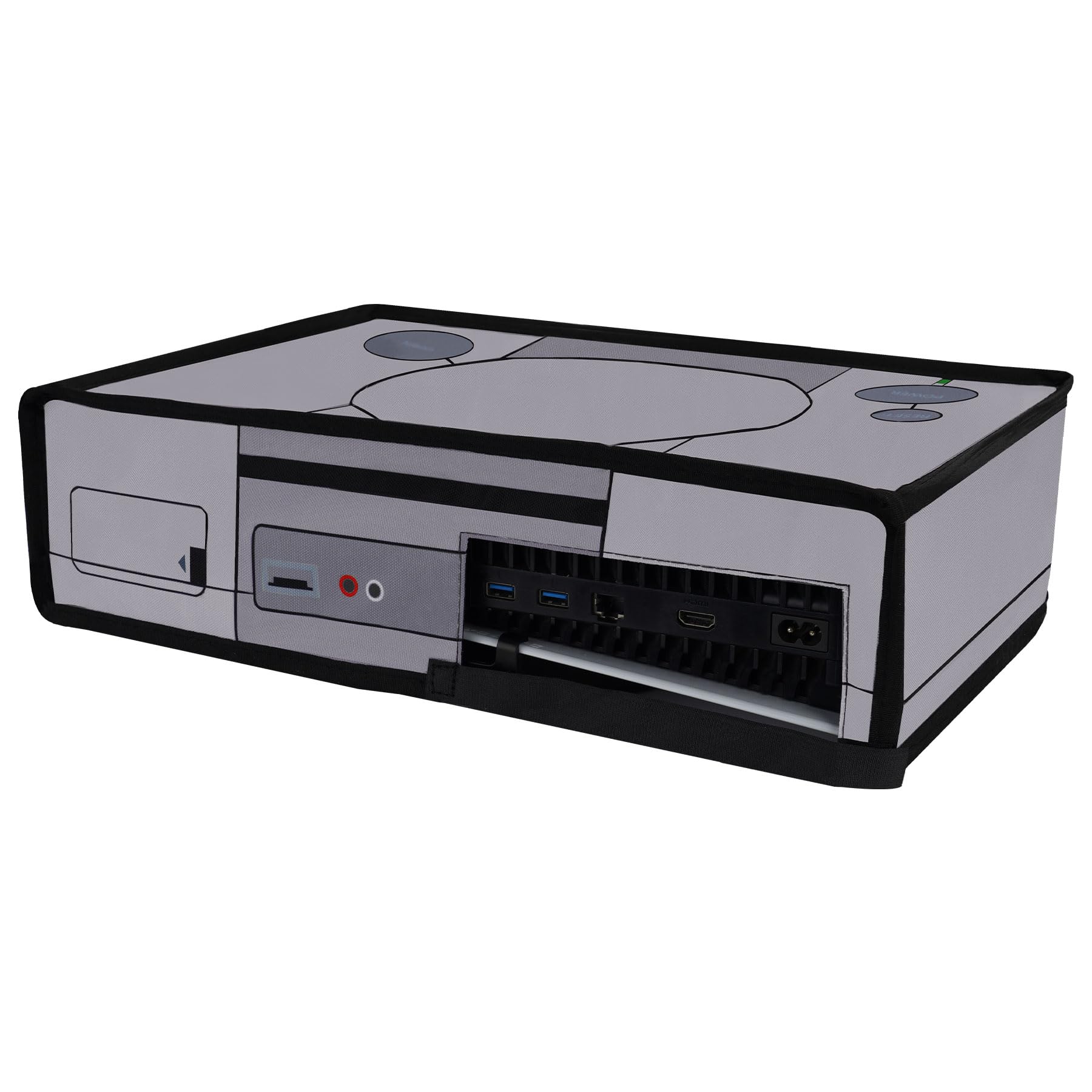 PlayVital Cover Antipolvere per ps5 Console, Copertura Nylon Orizzontale Custodia Protettiva Impermeabile per ps5 Standard Console Disc&Digital Edition(Non per Slim/Pro), Stile Retrò 32 Bit