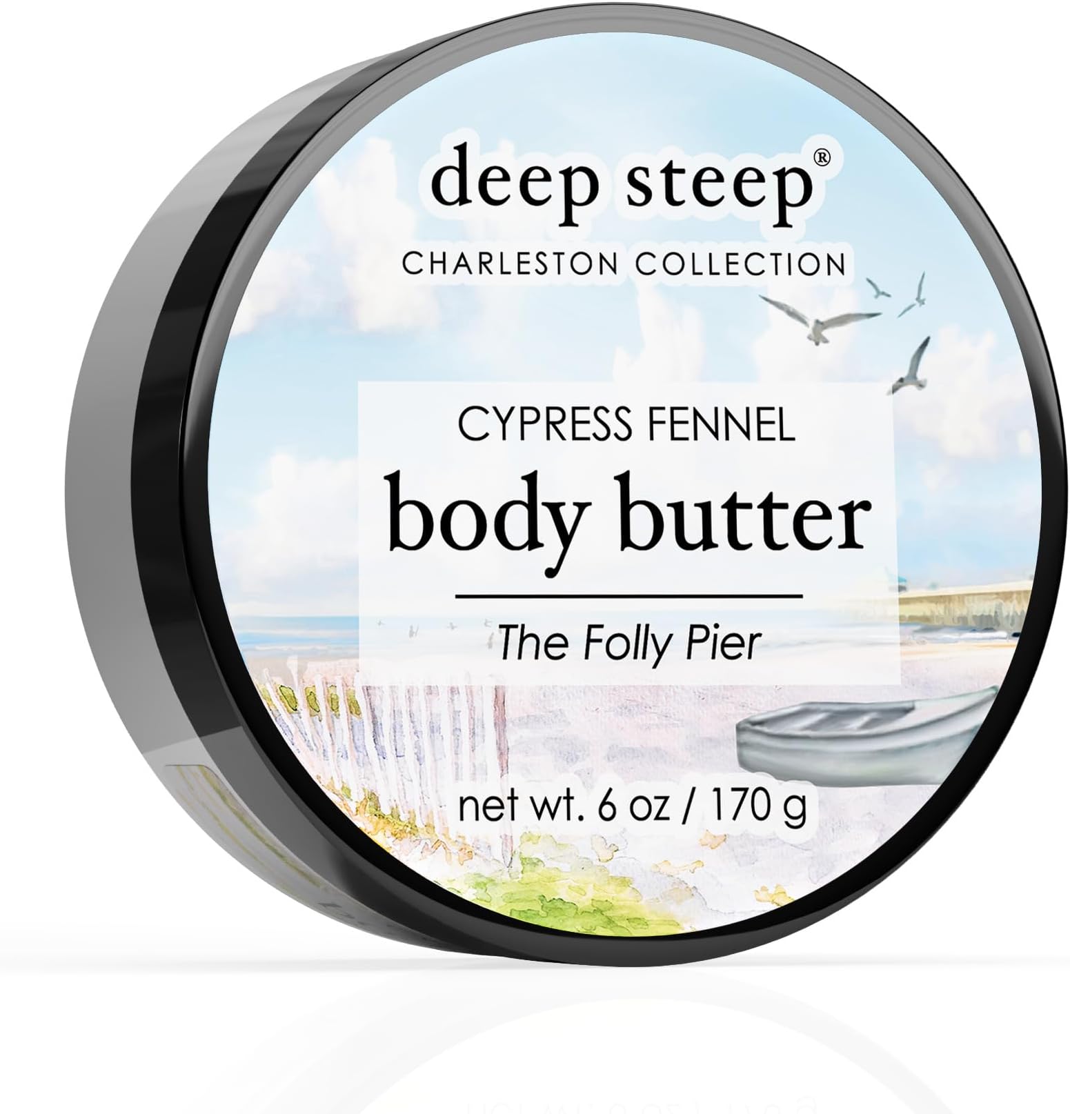 Deep Steep Body Butter, 6 oz – Rich Moisturizer with Ceramides, Coconut Oil, Argan Oil & Aloe Vera – Vegan, Clean Beauty, Smooth & Hydrated Skin (6 Ounces, Cypress Fennel)