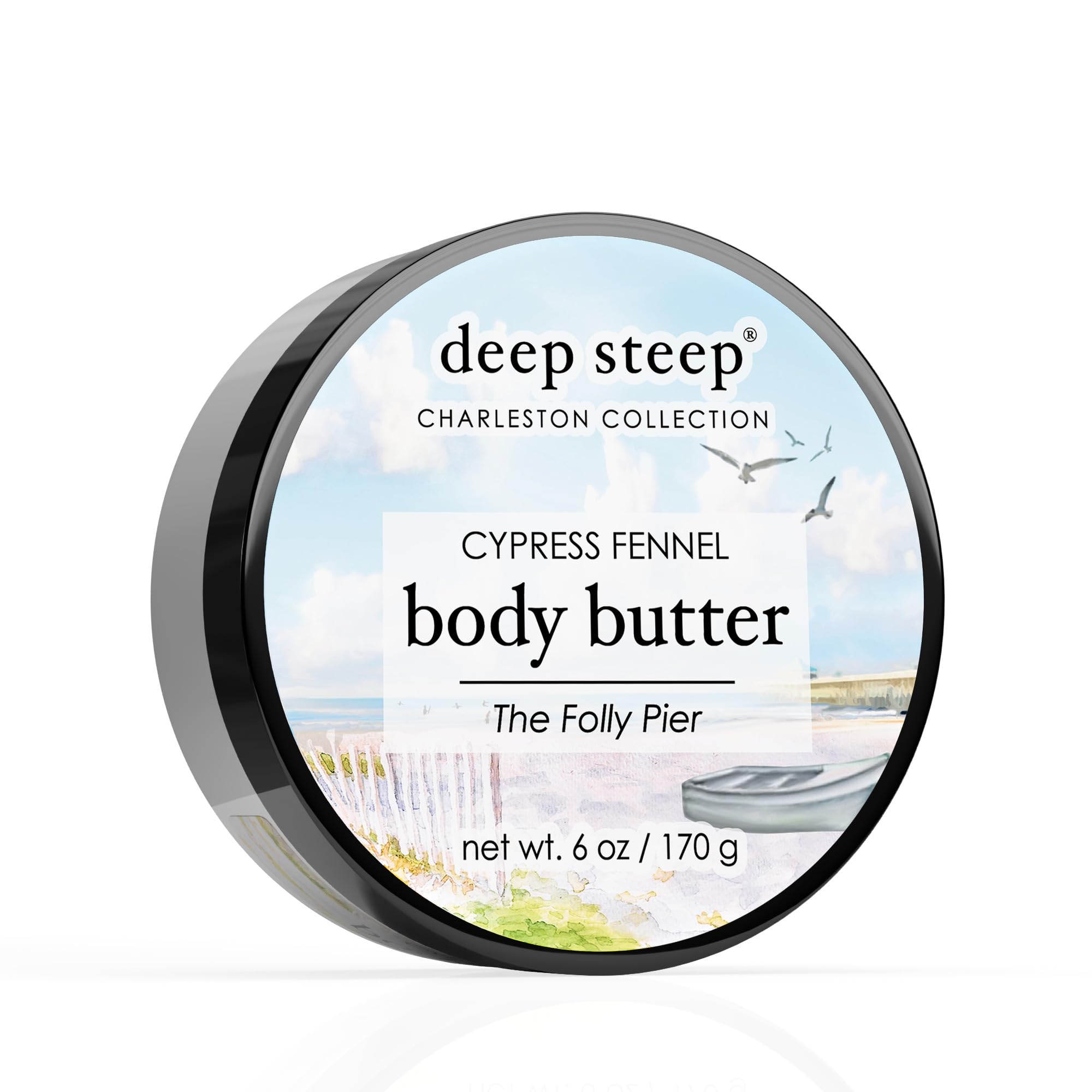Deep Steep Body Butter, 6 oz – Rich Moisturizer with Ceramides, Coconut Oil, Argan Oil & Aloe Vera – Vegan, Clean Beauty, Smooth & Hydrated Skin (6 Ounces, Cypress Fennel)