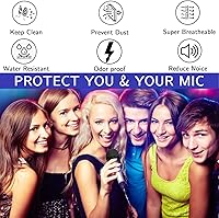 Vista 3 de SUNPRO Fundas para micrófono, desechables, 100 unidades, no tejidas, limpias, sin olor, filtro de viento, tapa protectora para micrófono de karaoke