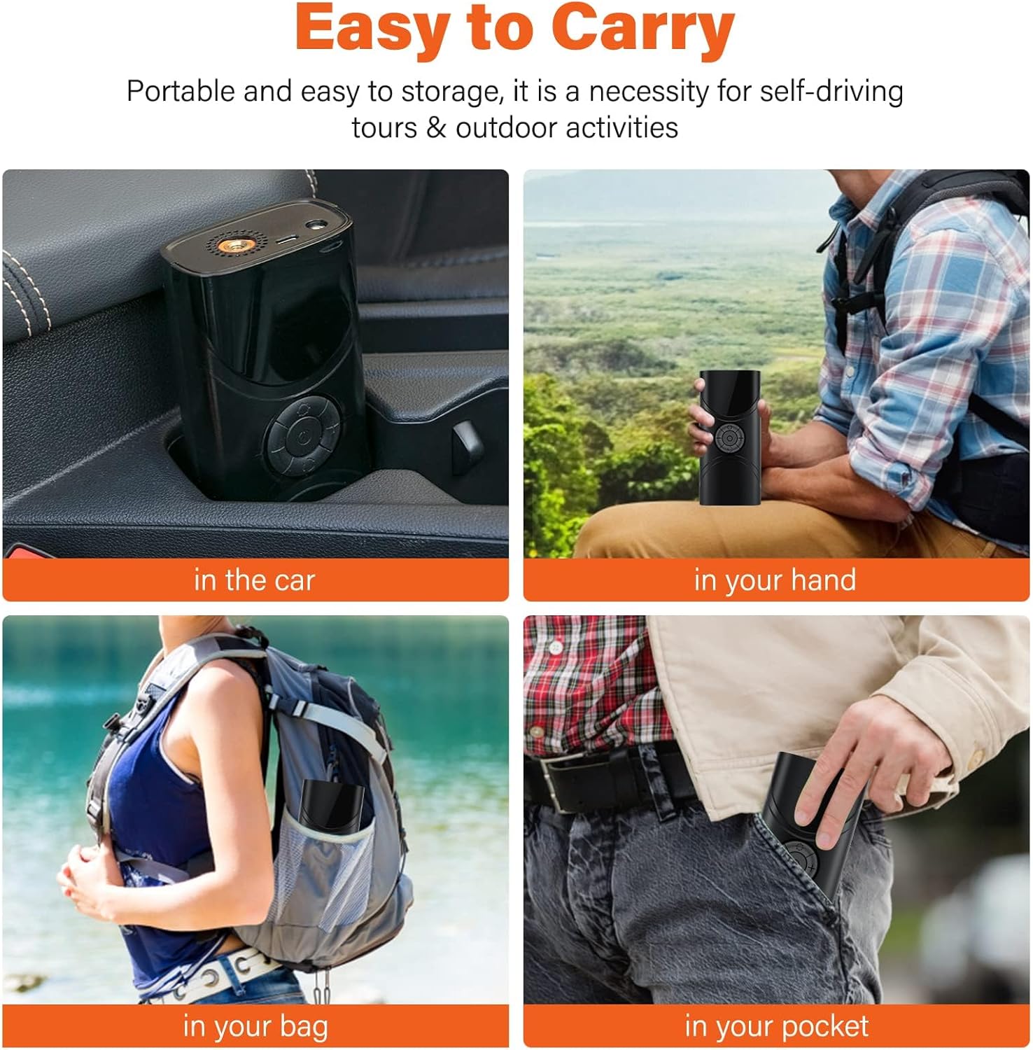 Cordless Tire Inflator - Portable Air Compressor 150 PSI, Fast 9000 mAh Pump for Car, Bike, Motorcycle & Bicycle Tires