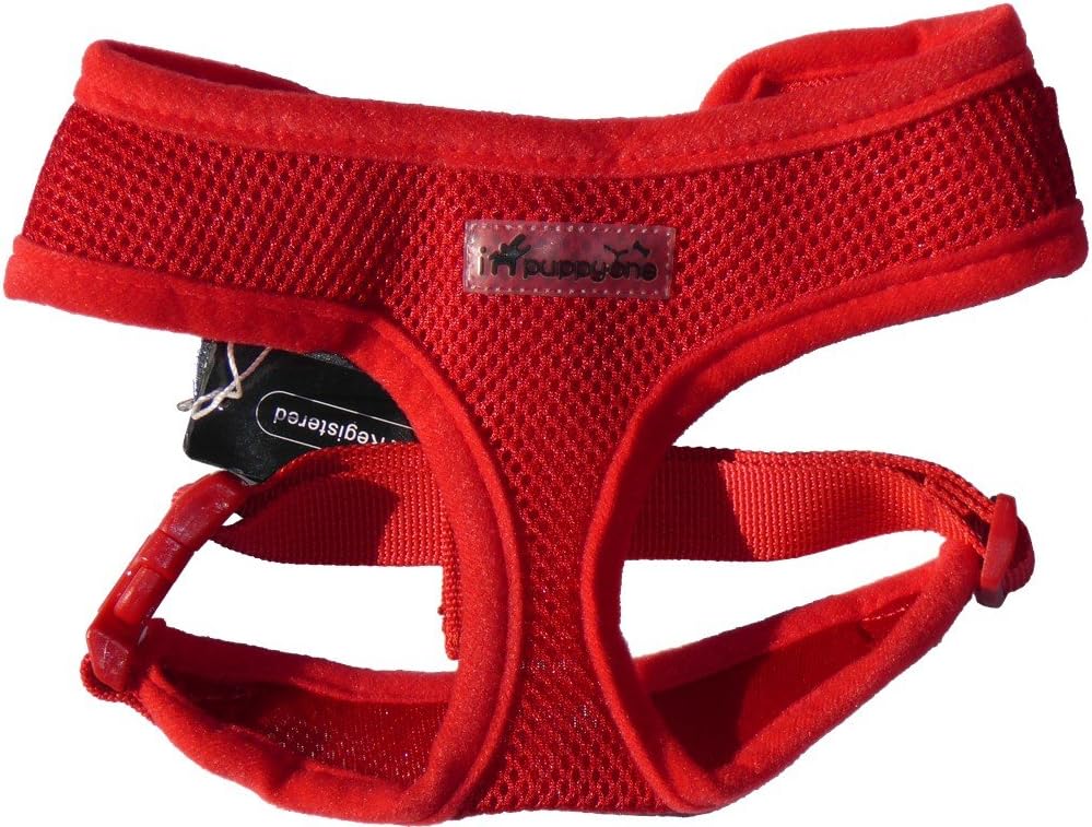 Adjustable Dog Soft Harness "Air Flex" Medium Red
