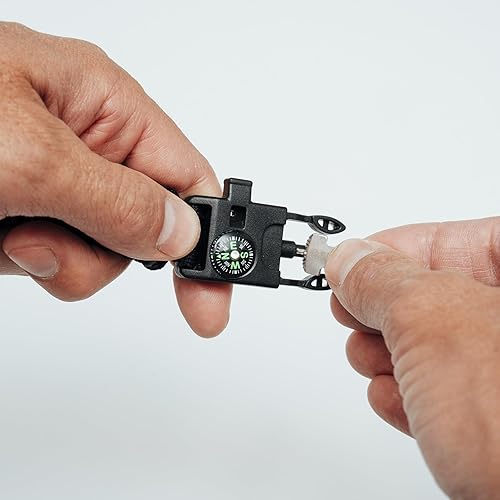 Miniatura 3 de SURVIVE Paracord Bracelet, Pack of 2, Emergency Survival Kit Fire Starter Compass Whistle 8.5-10 ft Continuous Strand Flint Steel Scraper 5 in 1