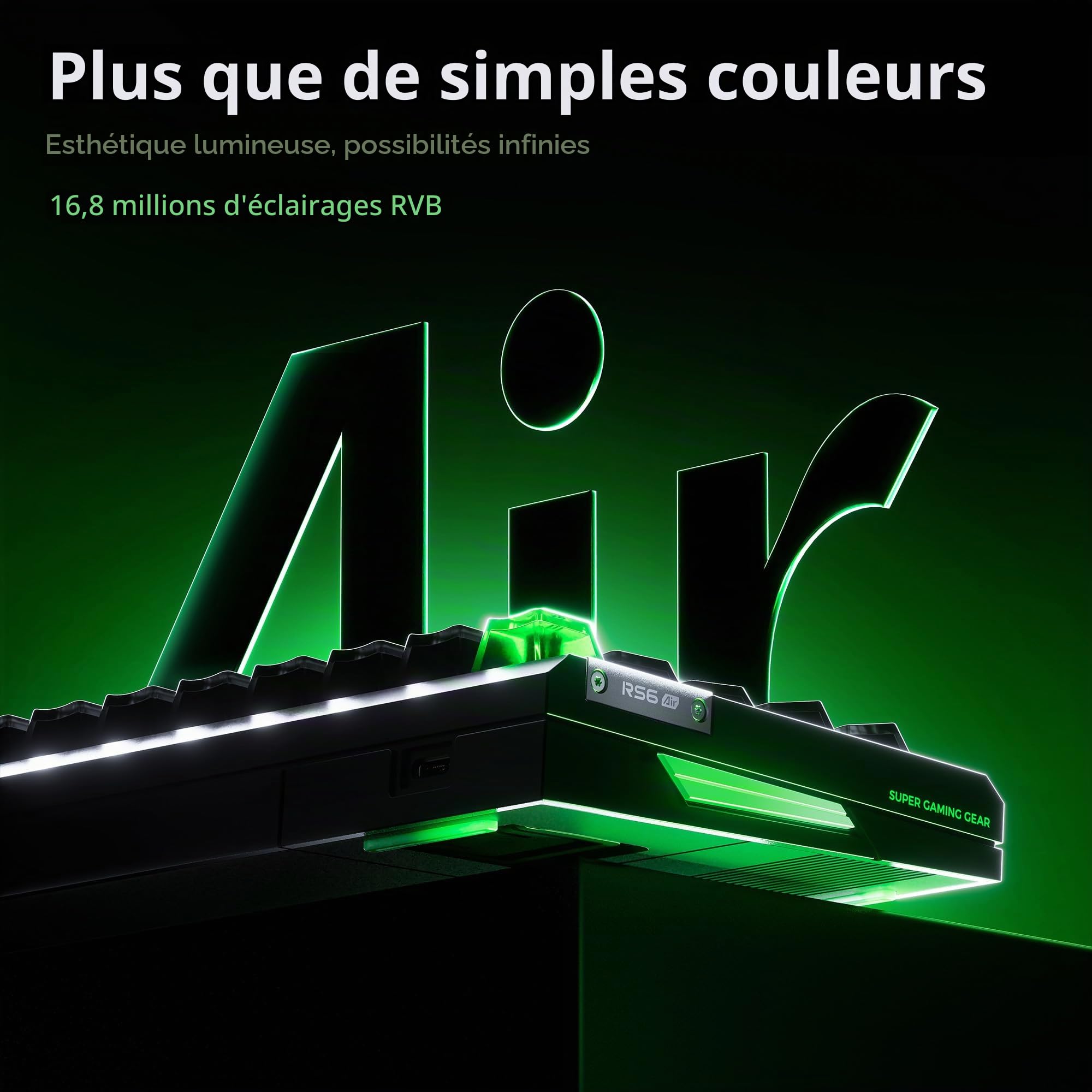 ATK RS6 Air Hall Clavier de jeu effet Hall, polling 8K, balayage 256K, latence de 0,08 ms, RT réglable de 0,001 à 3,3 mm, joint rigide 5 couches, plaque d'aluminium, 65 % 68 touches (noir-zen)