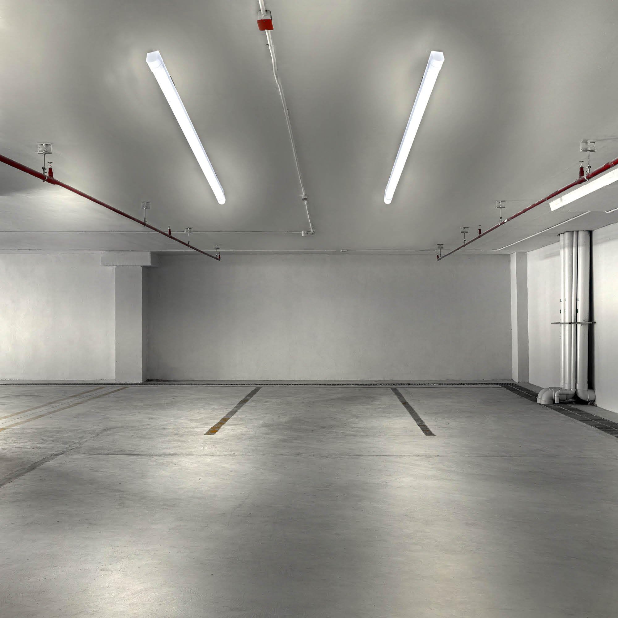 Ledvion - Boîtier de Reglette, 150cm, IP65, 48W, 130 lm/W, Blanc neutre, 1X150cm, Couplable, éclairage de garage, entrepôt, d'atelier, lampe de cave