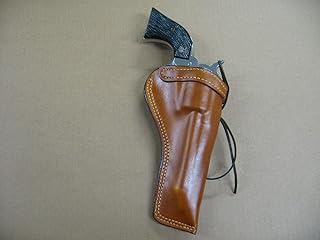 Right Hand Custom Leather Molded Strong Side Gun Holster for 1851 Navy Blackpowder (Colt, Pietta,Traditions, Uberti) Single Action 7.5 inches Revolver TAN Right Hand