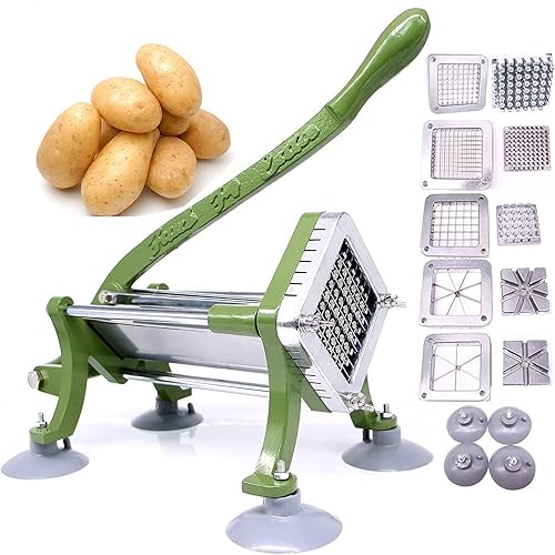 SHSYCER Cortador de patatas fritas con patas de succión, juego completo, incluye 14", 38", 12", 8 piezas, 6 piezas
