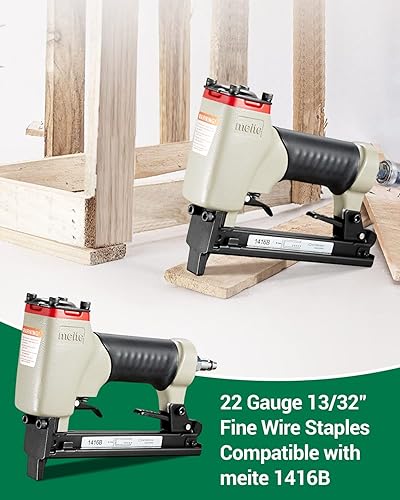 Miniatura 5 de meite 22GA 14Series 1414 1332 pulgadas corona por longitud de pierna 916 pulgadas galvanizado grapas de alambre fino (10000 piezascaja) (1)