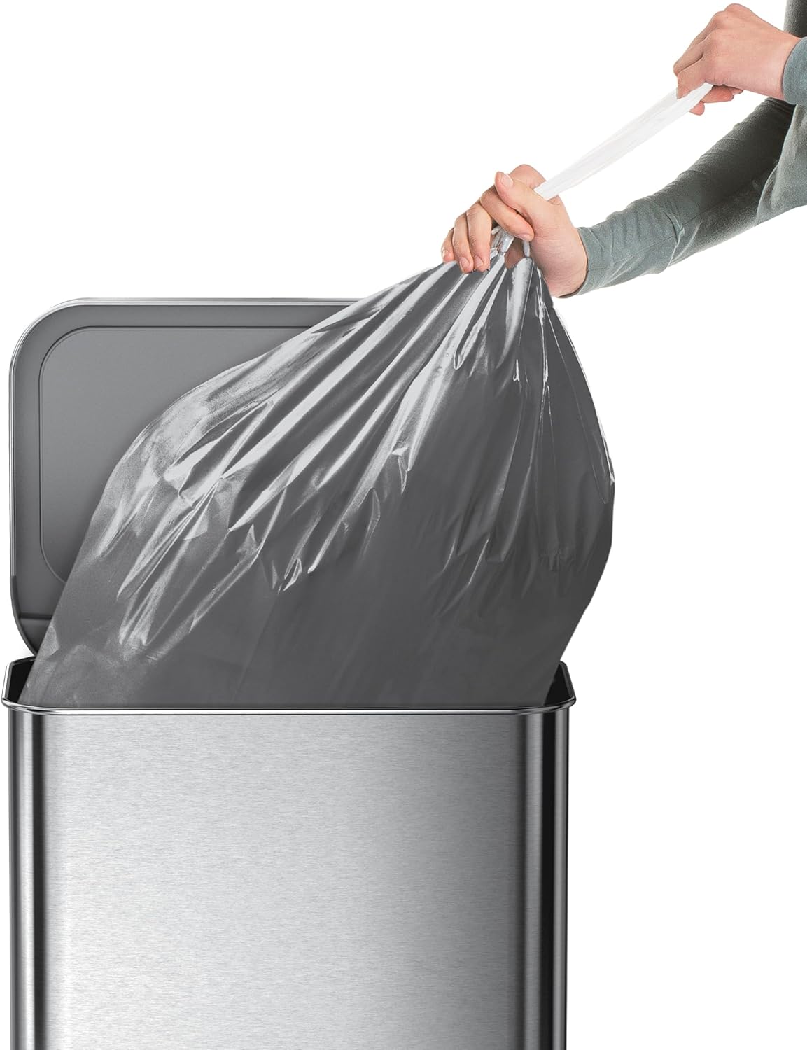 simplehuman Code H 100 Count Odorsorb Custom Fit Liners, Drawstring Odor Absorbing Trash Bags, One-by-One Mess-Free Dispense, Extra Thick & Double Seamed, 50% PCR Plastic, 30-35 Liter / 8-9 Gallon