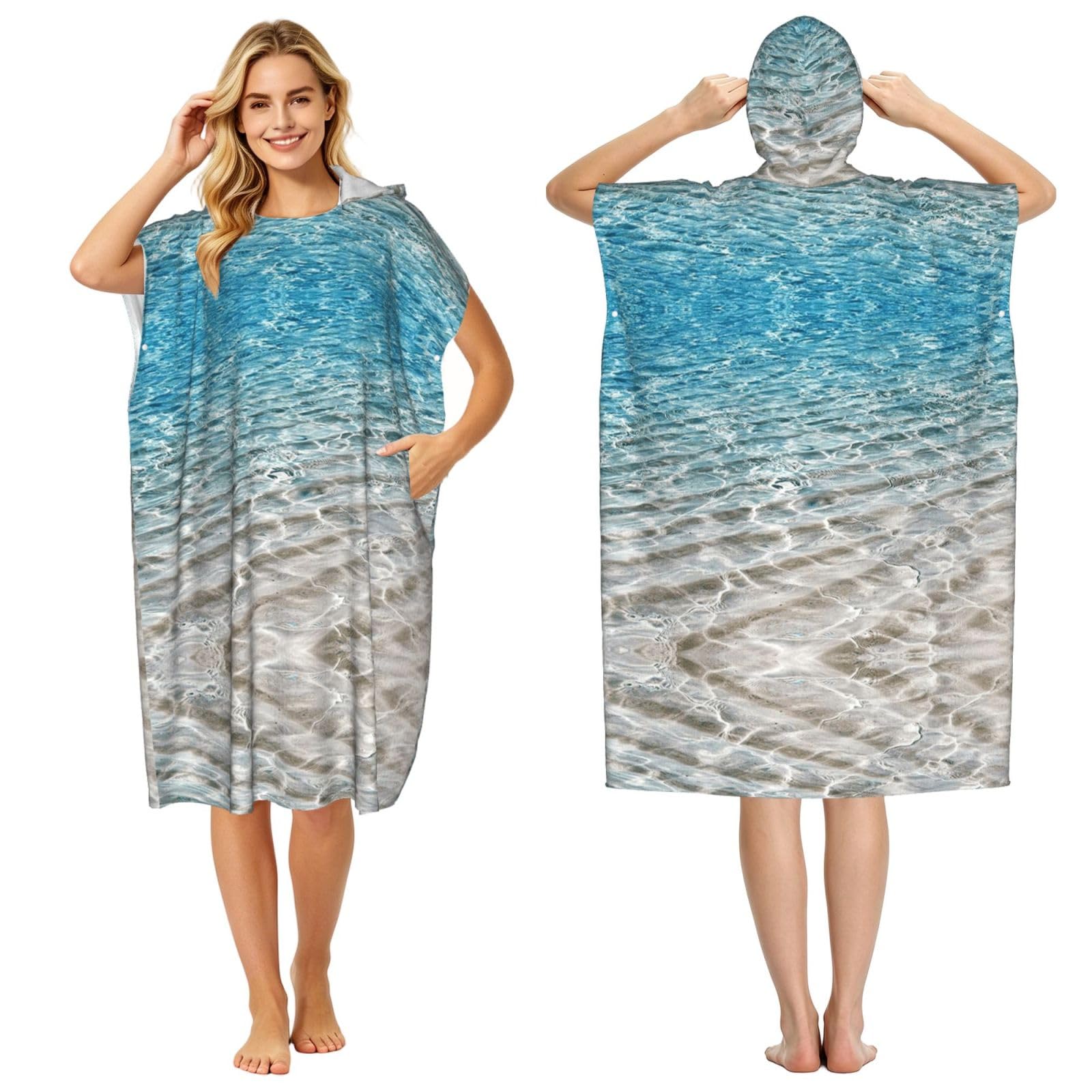 Poncho poncho éponge léger à séchage rapide adulte femme homme
