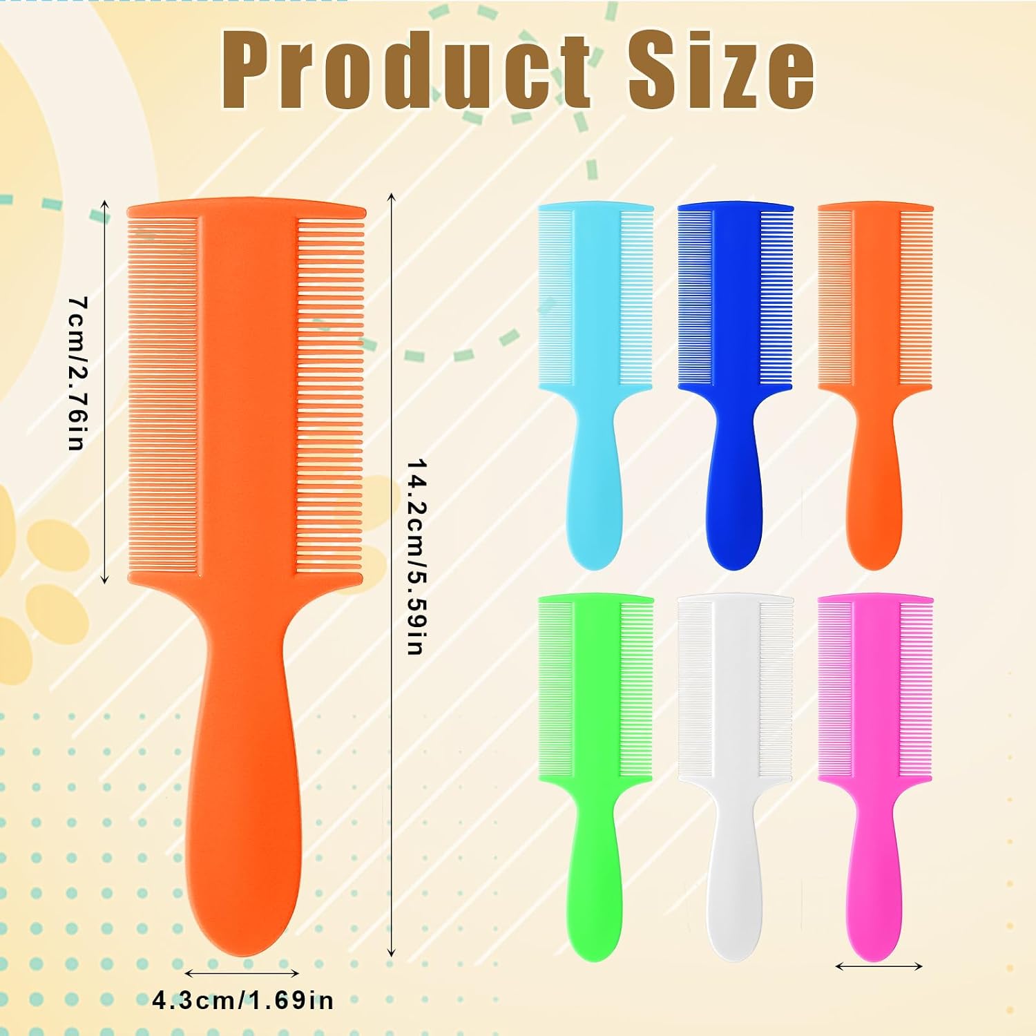 6 Pcs Double Sided Fine Tooth Comb Lice Flea Removal Comb Portable Plastic Grooming Combs with Handle Effective Dandruff Cleaning Tool for Newborn Baby Adults Children Pets Daily Hair(6 Colors)