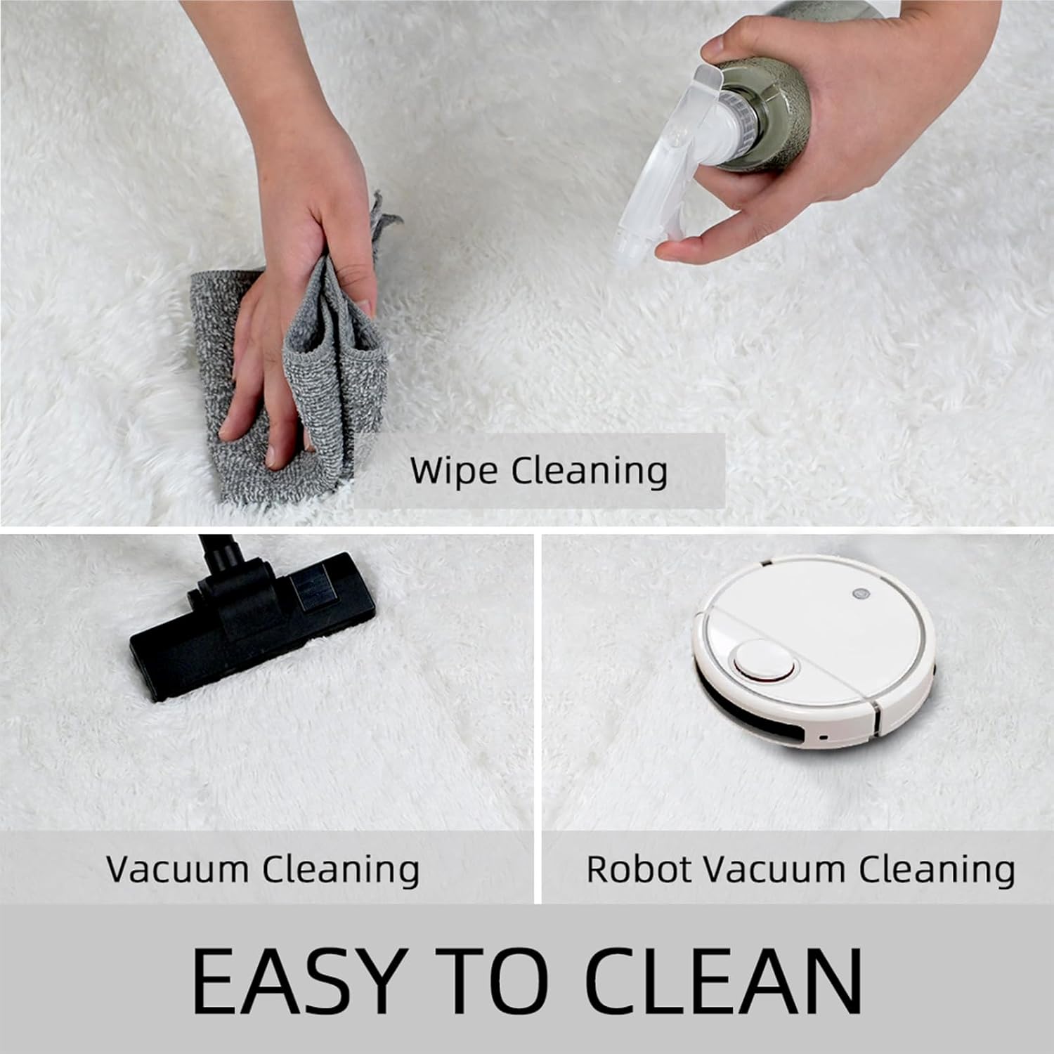 Shag White Rug, Rugs for Bedroom Living Room, 4x6 Ultra Soft Fluffy Area Rugs for Bedside, Kids Girls Room, Nursery, Playroom, Easy Clean, Indoor Carpet for Living Room, Modern Carpet Décor