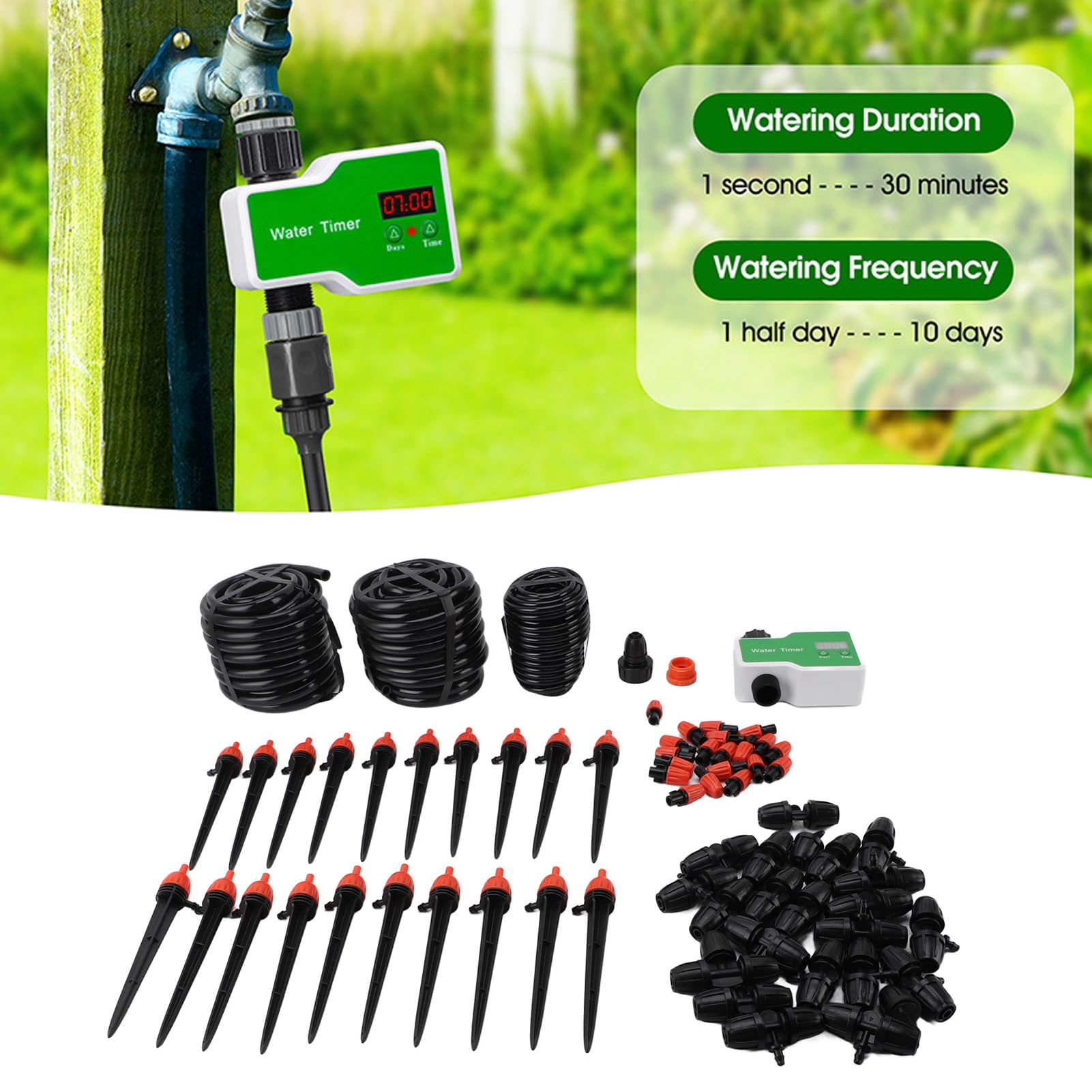 Kit di Irrigazione a Goccia, di Nebulizzazione con Irrigazione Automatica da Giardino per Piante in Vaso di Prato in Serra