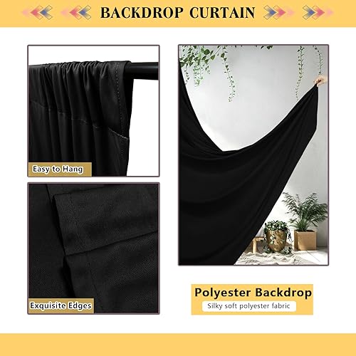 Miniatura 6 de TAYHQ002 - Cortinas negras para telón de fondo, decoración del hogar, fotografía, estudio de video, 10 x 12 pies 01-rojo,06-Azul,07-Verde,09-blanco