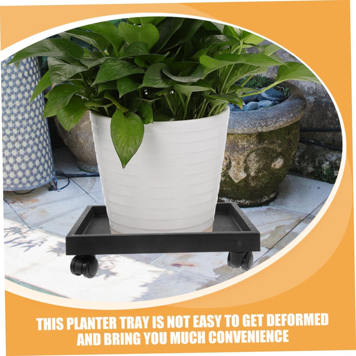 Plant Tray Wheels Heavy Duty Rolling Plant Flower Pot Tray Base Movable Use