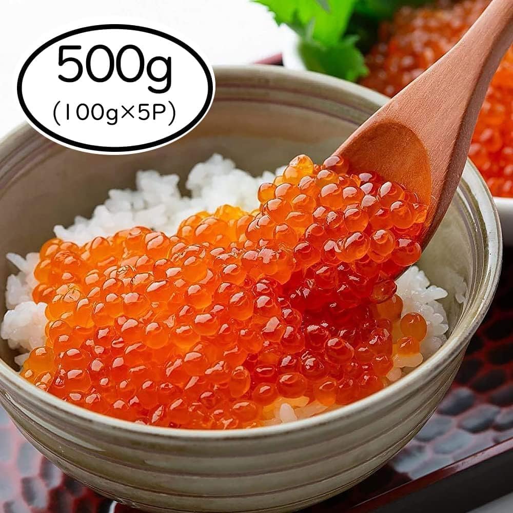 尾張まるはち いくら 醤油漬け 鱒卵 冷凍 500g（100g&times;5P）