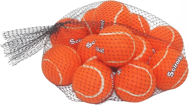Tennis Balls for Dogs - Squeaky Bouncy Ball Toys 2.5 inches 12 Pack for Indoor Playing and Outdoor Interactive Fetch Training