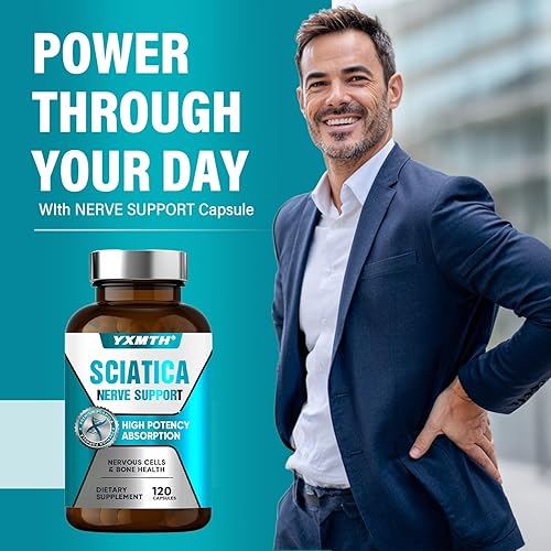 Miniatura 2 de Cápsulas de alivio del nervio ciático, suplemento premium para aliviar el dolor del nervio ciático, 120 cápsulas con ácido alfa lipoico de 300 mg,