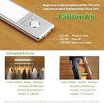 Under Éclairage de cabinet,1500mAh Feux de placard rechargeables, 76 LED Capteur de mouvement actionné lumière intérieure, magnétique sous les feux de comptoir variable sans fil pour la cuisine, escaliers 2-Pack