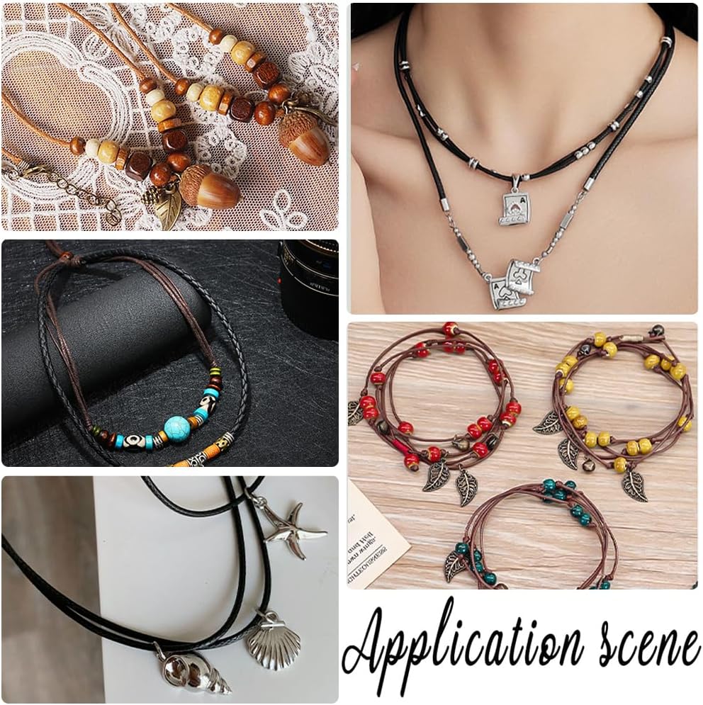GORGECRAFT 2984.3 Inch Cowhide Leather Cord Genuine Round Leather Strings Beading Braided Threads Rope for Bracelet Necklace Anklet Jewelry Making DIY Crafts Keychain Lanyards Supplies, Peru