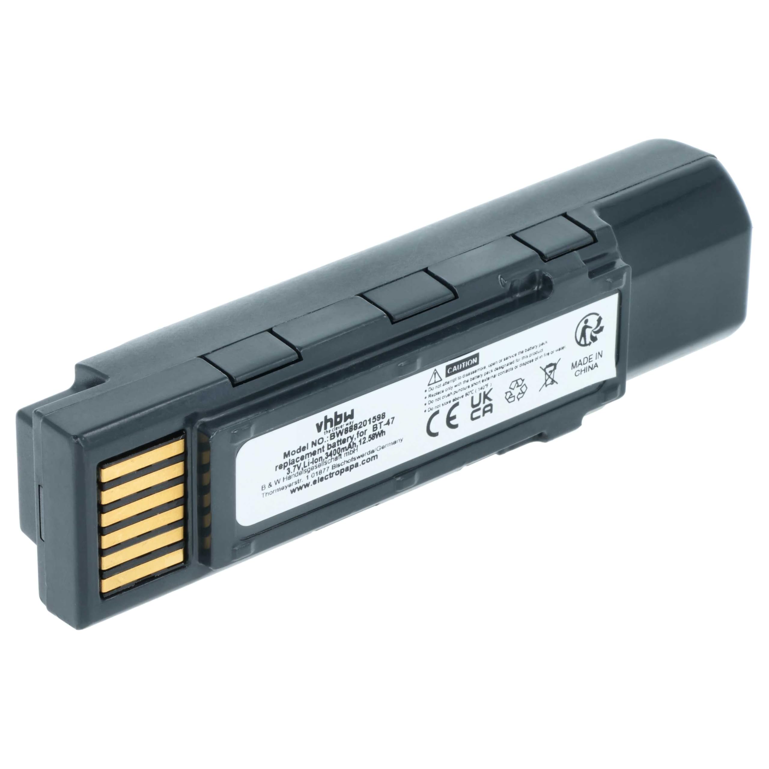 vhbw Batterie Remplacement pour Datalogic BT-47 RBP-GM45 Scanner Code-Barre POS 3400mAh 3,7V Li-ION