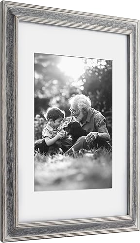 Miniatura 2 de Yaetm - Marco de fotos de 11 x 14 pulgadas, marco de fotos de madera maciza natural para montaje en pared, vidrio de alta definición negro