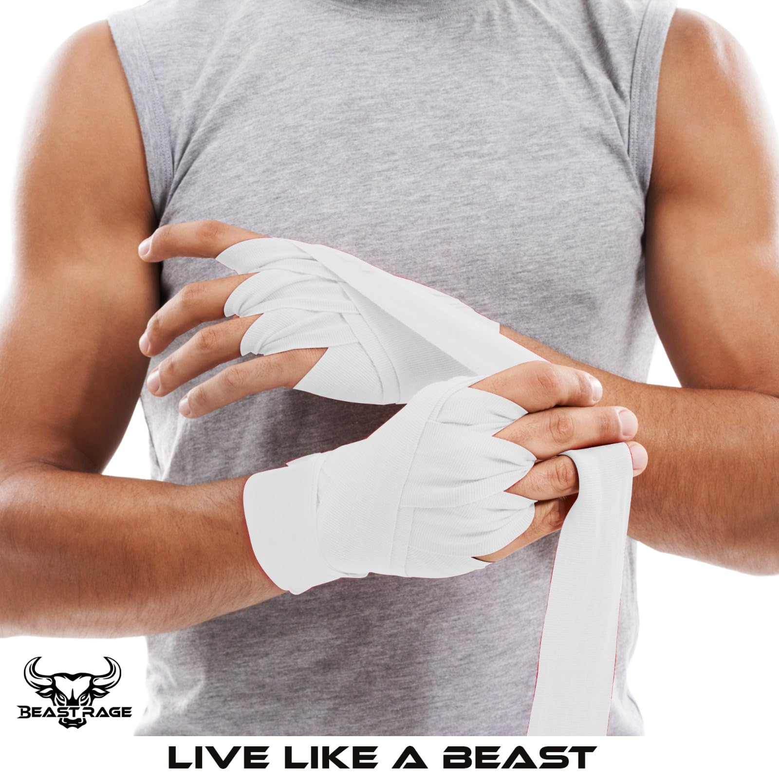 BEAST RAGE - Bandages de poignet pour boxe - Gants intérieurs pour sac de frappe - Bandages de poignet pour MMA - Gants de boxe Muay Thai - Sous-gants rembourrés en gel BEAST RAGE - Bandages de poignet pour boxe - Gants intérieurs pour sac de frappe - Bandages de poignet pour MMA - Gants de boxe Muay Thai - Sous-gants rembourrés en gel