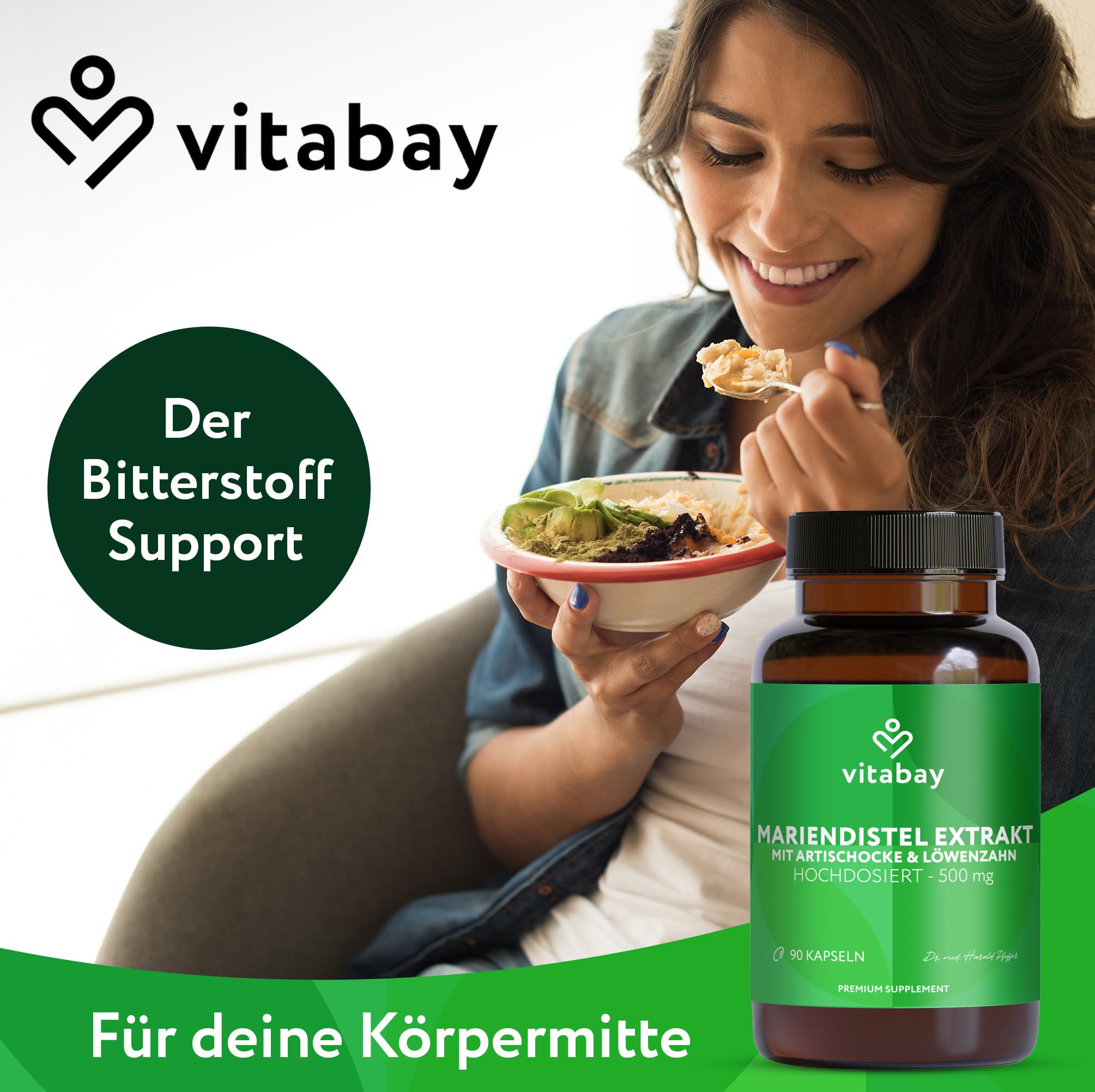 Vitabay Mariendistel-Artischocke-Löwenzahn Komplex – 270 vegane Kapseln